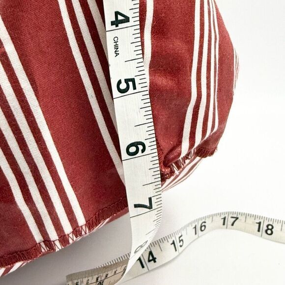 Longaberger Fabric 1998 Basket Liner Round Winter Wishes Red Stripe Insert for B - Picture 8 of 8